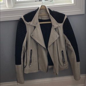 CHIC CANVAS/LEATHER JACKET
